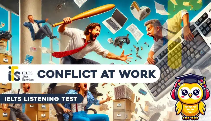 Conflict At Work IELTS Listening Mock Test Simulator - Solved Answer Online - ieltstest.services - IELTS TEST SERVICES - ITS