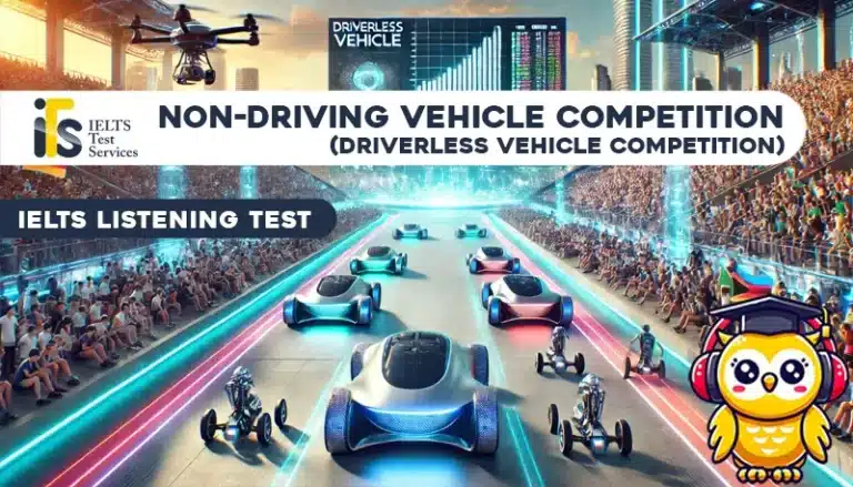 Non-driving vehicle competition ( Driverless Vehicle Competition ) Listening Mock Test Simulator - Solved Answer Online - ieltstest.services - IELTS TEST SERVICES - ITS