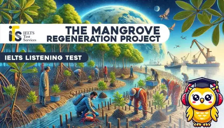 The Mangrove Regeneration Project Listening Mock Test Simulator - Solved Answer Online - ieltstest.services - IELTS TEST SERVICES - ITS