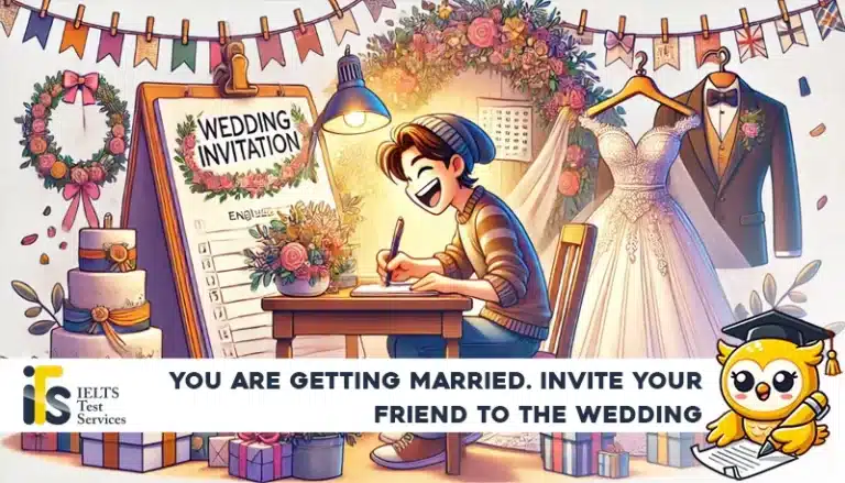 You are getting married. Write a letter to an English-speaking friend to invite him her to the wedding - Letter Writing online simulator test - IELTS TEST SERVICES - ieltstest.services Sample Answer