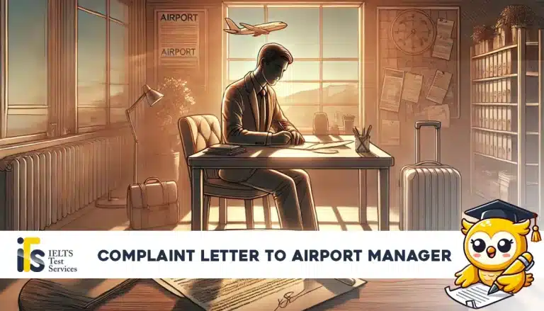 You travelled abroad and faced some problems at the airport. Write a letter to the airport manager - Letter Writing online simulator test - IELTS TEST SERVICES - ieltstest.services Sample Answer