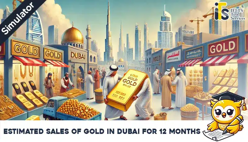 estimated sales of gold in Dubai for 12 months - Task 1 Writing online simulator test - IELTS TEST SERVICES - ieltstest.services Sample Answer