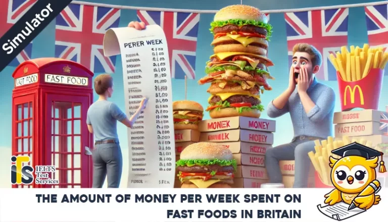 the amount of money per week spent on fast foods in Britain - Task 1 Writing online simulator test - IELTS TEST SERVICES - ieltstest.services Sample Answer